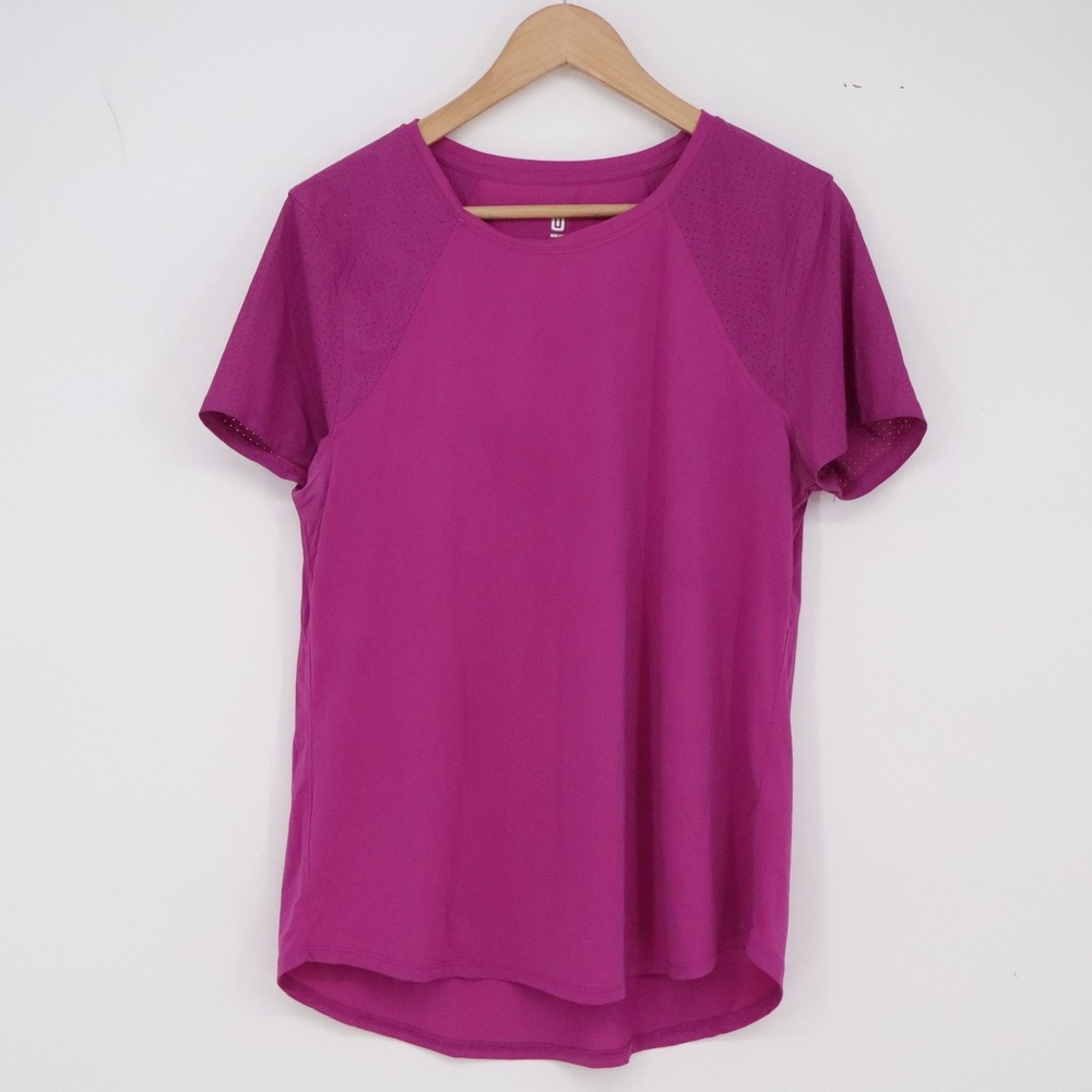 Ideology T-Shirt Womens Medium Activewear Magenta Perforated Mesh Excellent